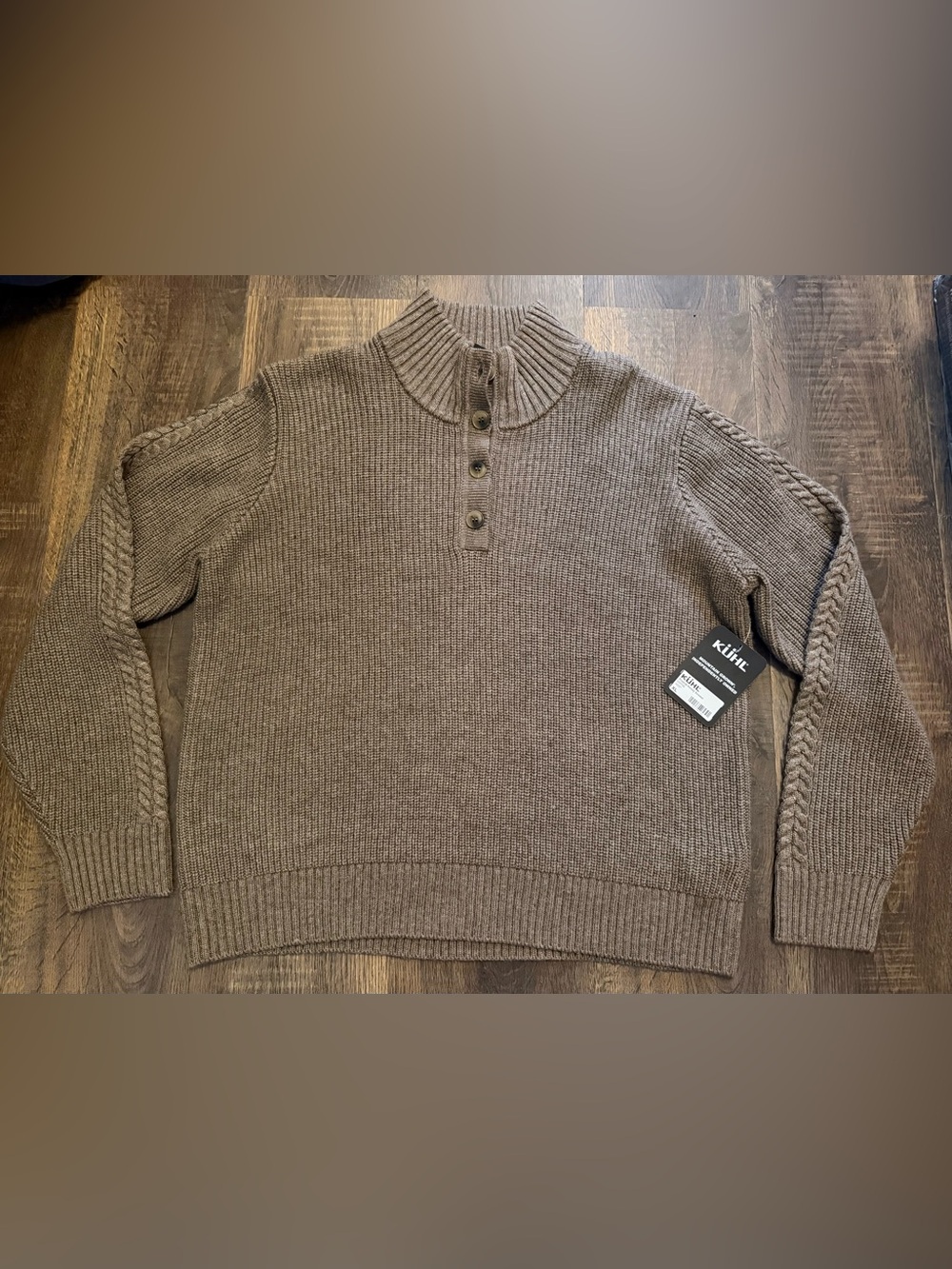 KUHL Fireside Henley Sweater Womens XL - Coffee - NWT